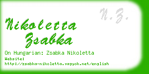 nikoletta zsabka business card